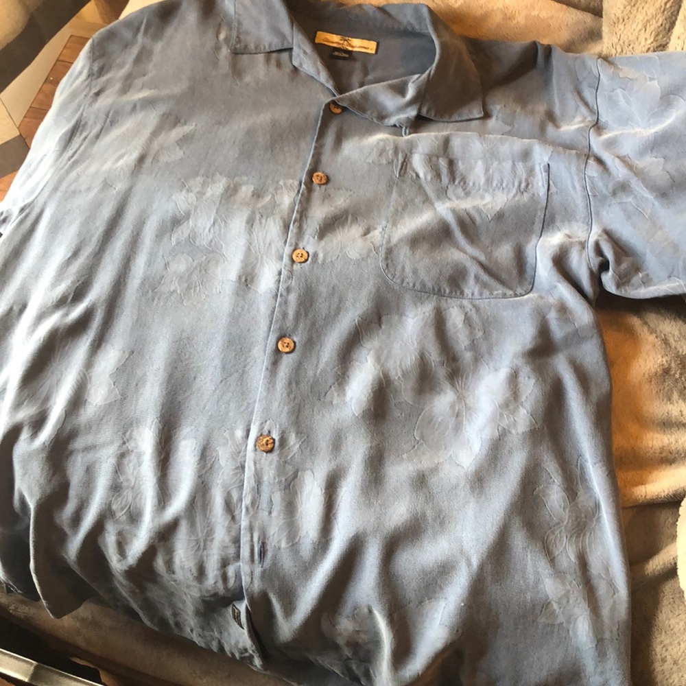 Blue Tommy Bahama Hawaiian Polo